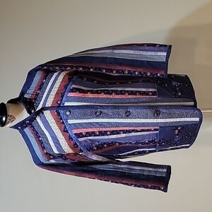 One of a KIND unique quilted coat jacket.  Handmade.  Size L.